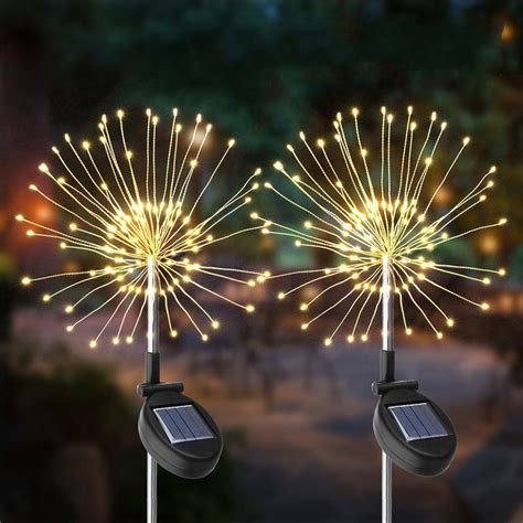 2pcs Solar Powered 105led Starburst Fireworks Fairy String Landscape