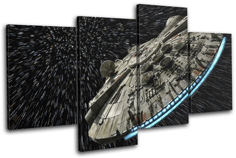 Star Wars Millennium Falcon Gaming Multi Canvas Wall Art Picture Print
