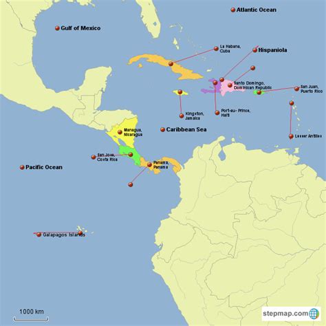 Stepmap Latin America Caribbean Islands Landkarte Für North America