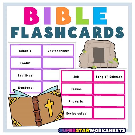 Books Of The Bible Flashcards Superstar Worksheets