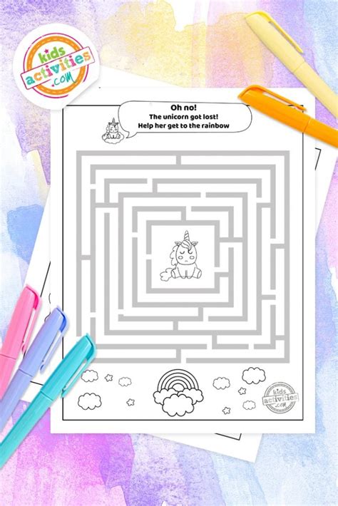 Free Easy Unicorn Mazes For Kids To Print And Play Kids Activities Blog