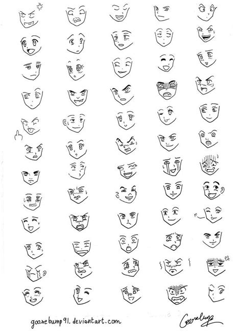 60 Manga And Anime Expressions By Goosebump91 Drawing Expressions