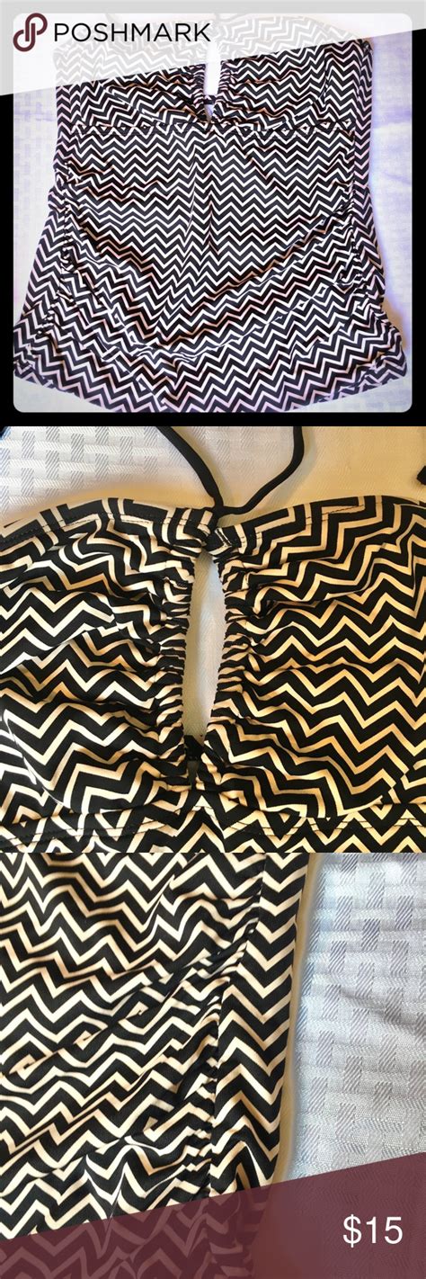 Euc Tankini Top Chevron Print