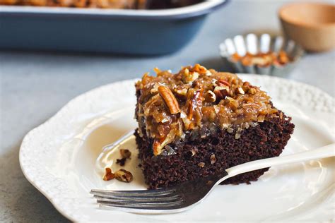 This recipe gets a flavourful twist by toasting the coconut and pecans in the caramel filling. Best Ever German Chocolate Sheet Cake Recipe - Olivia's ...