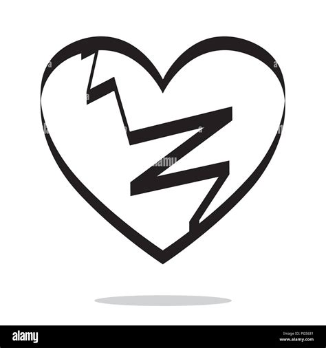 Broken Heart Icon Isolated On White Background Heartbreak Vector And