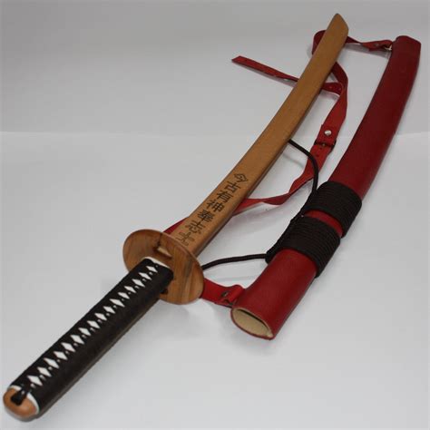 Toy Wooden Katana With Leather Sheath Samurai Sword Etsy
