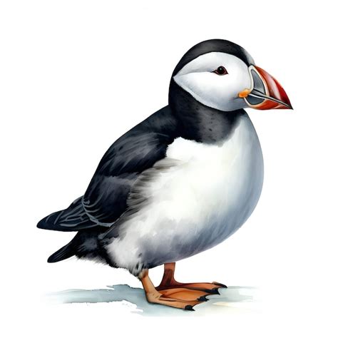 Premium Ai Image Puffin Watercolor Style Isolated On A White Background