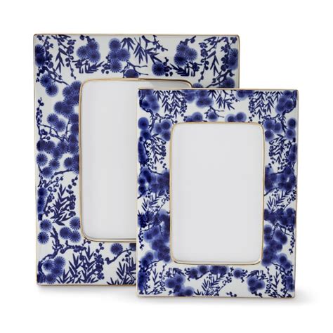 Craig frames, 20x30 inch whitewashed wood picture frame, wiltshire 200,.75 wide (200ashww2030) craigframes. Blue and White Ceramic Picture Frame | Williams Sonoma