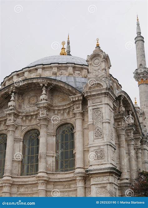 Traditional Old Eastern Turkish Mosque With Dome And Minarets Editorial