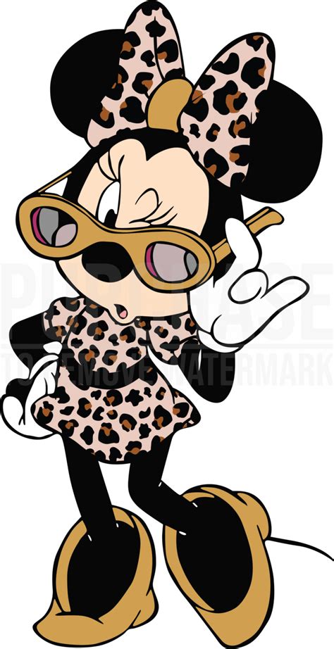Leopard Minnie Mouse SVG, Minnie Gold SVG