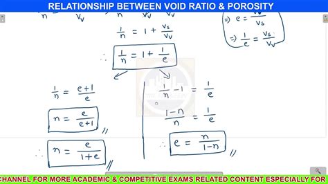Relationship Between Void Ratio And Porosity Derivation Geotechnical