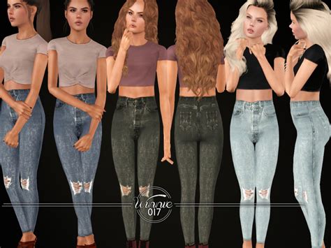The Sims Resource Ripped Jeans Teens