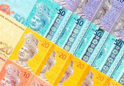Malaysia Währung Der Malaysischen Ringgit Banknoten Hintergrund