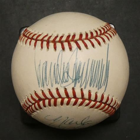 Donald Trump Autographed Signed And His Ex Wife Marla Maples Baseball