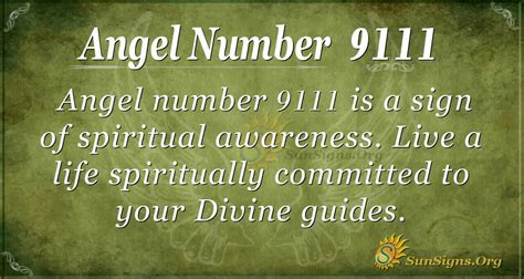 Angel Number 9111 Meaning Sign Of Spiritual Awareness Sunsignsorg