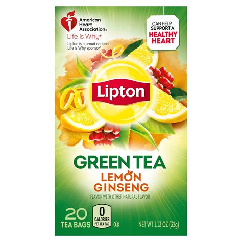 Lipton Green Tea Lemon Ginseng Can Help Support A Healthy Heart Tea