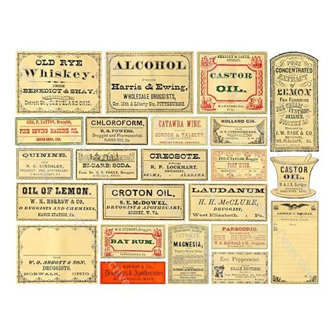 Antique Apothecary Labels Pharmacy And Chemist Stickers For Etsy