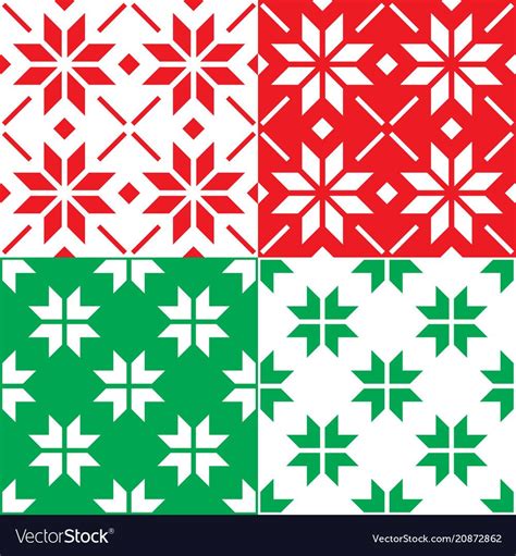 Winter Nordic Snowflakes Pattern Christmas Vector Image Nordic