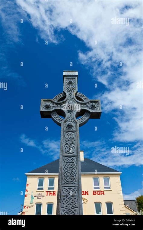 Celtic Cross Kilronan Village Inishmore Island Aran Islands Galway