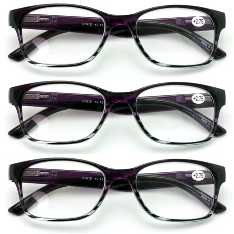 Pairs Classic Readers With Spring Hinge Reading Glasses Rx Magnification Maroon Purple Blue