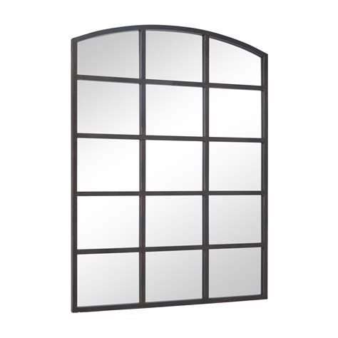 black industrial metal wall mirror 48 x 36 by homethreads