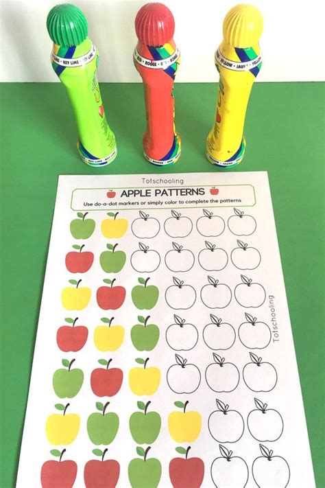 apple patterns   dot activity pattern activities kindergarten preschool apple theme