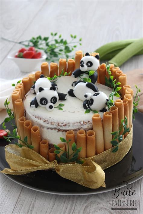 Gâteau d anniversaire Panda Chiffon Cake Fraise Rhubarbe Recipe