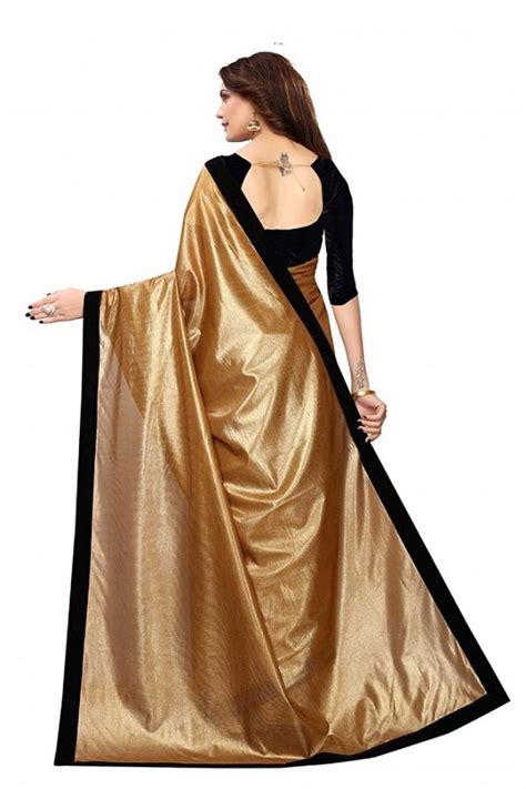 buy golden saree with velvet blouse regent e fashion online at best price in india