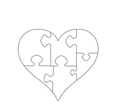 Heart Shape Jigsaw Puzzle Template Svg Png Pdf  Files Etsy Denmark