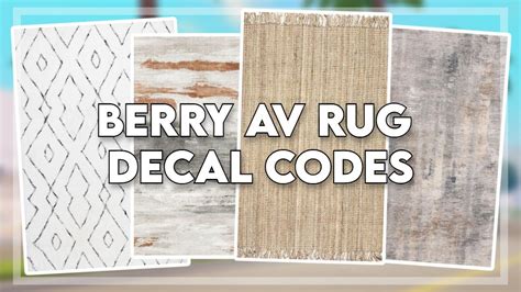 Berry Avenue Rug Decal Codes Roblox Video Youtube
