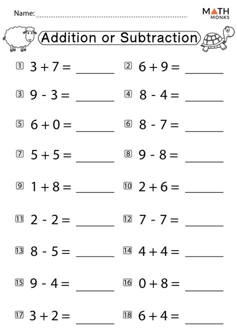 Math Subtraction Worksheets For Grade 1