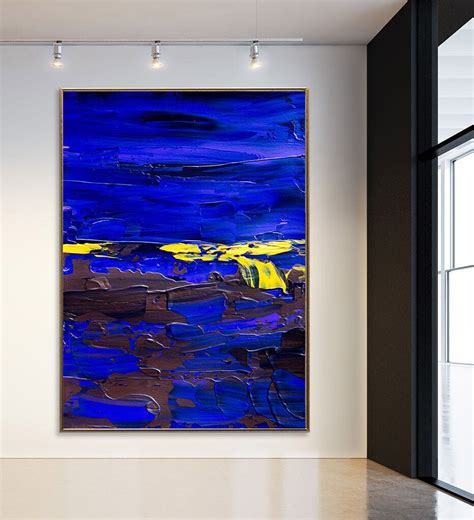 Dark Blue Abstraction For Home Royal Blue Ultramarine Painting Etsy