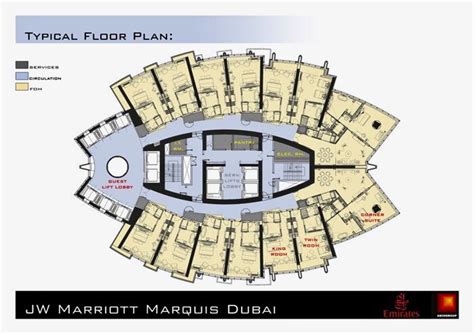Jw Marriott Marquis Hotel Dubai Typical Floor Plan 精粹 酒店建筑