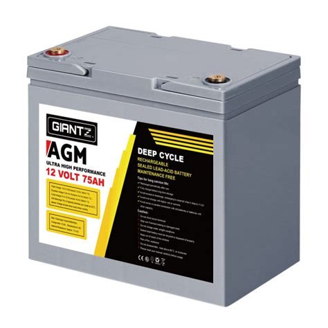 Giantz 75AH Deep Cycle AGM Battery - Major 4x4