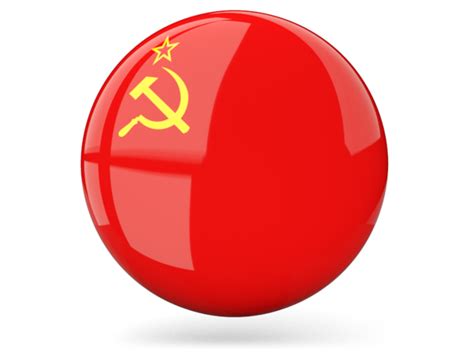 Glossy Round Icon Illustration Of Flag Of Soviet Union