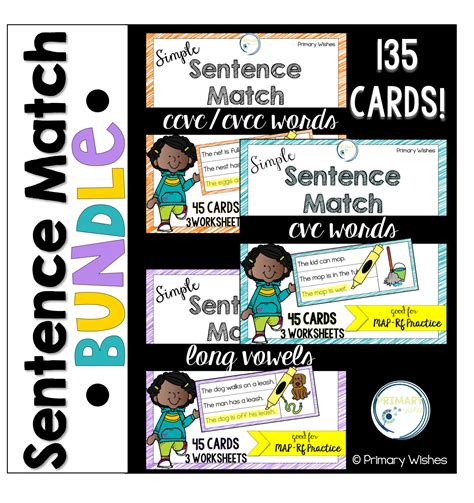 Simple Sentence Match BUNDLE | Simple sentences, Simple sentences ...