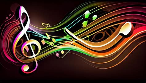 Premium Ai Image Colorful Music Notes On A Black Background