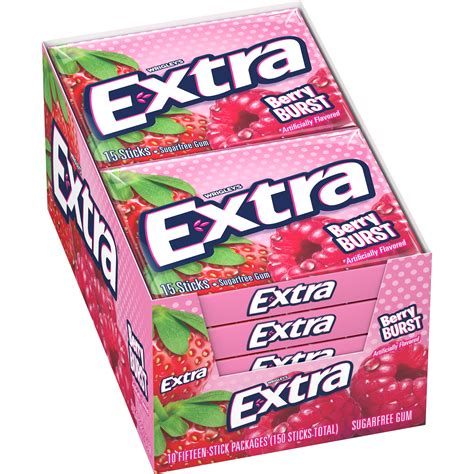 Extra Berry Burst Sugarfree Gum 10 Packs
