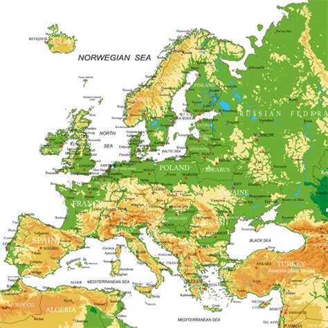 Es gibt aber noch neun weitere gebirge. Europa - Topographische Karte Poster online bestellen ...