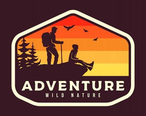 Premium Vector Outdoor Hiking Badge Adventure Logo Hiking Logo