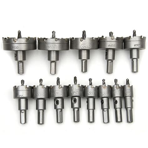 13pcs 16mm 53mm core drill bit metal hole saw high speed steel core special for hss stainless