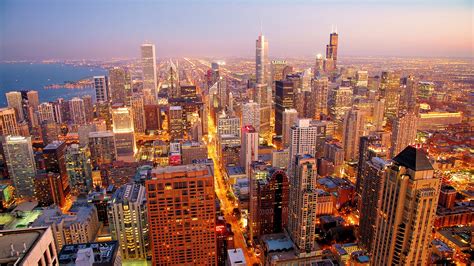Wallpaper Chicago City At Dawn 1920x1200 Hd Picture Image