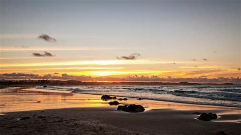 Kirra Beach Sunset Glow Photograph By Catherine Reading Fine Art America