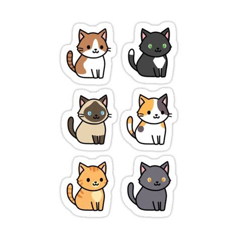 Cats Sticker By Littlemandyart Cat Stickers Cute Stickers Cute