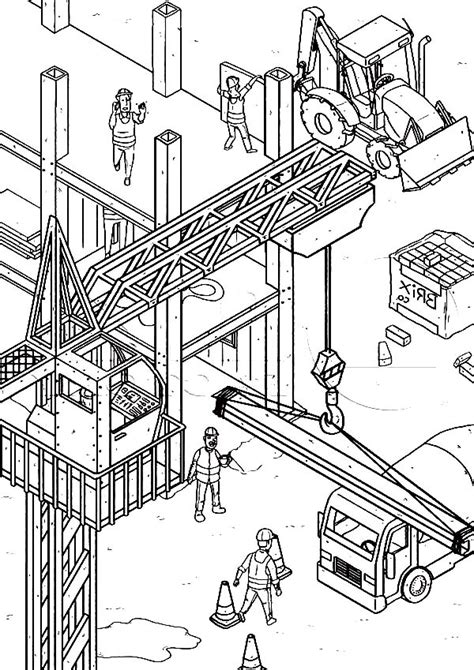 Construction coloring pages are a fun way for kids of all ages to develop creativity, focus, motor skills and color recognition. Construction Yard Coloring Page: Construction Yard ...