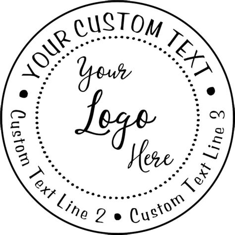 Custom Logo Round Stamp 3 Lines Of Text Self Inking Stamper