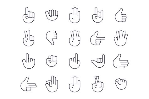 Hands Vector Icon Set Free Download