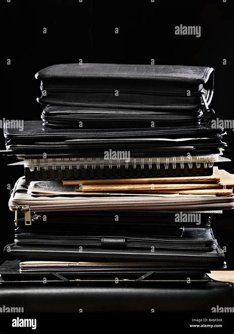 Stack Of Binders And Files Stock Photo Alamy