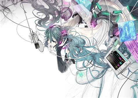 Hatsune Miku Vocaloid Headphones Wallpapers Hd Desktop And Mobile