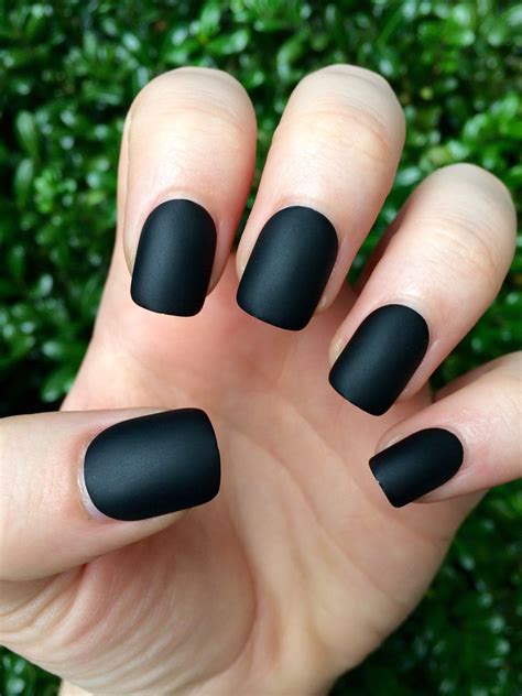 Black Matte Nails Matte Nails Black Matte Fake Nails